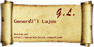 Generál Lajos névjegykártya
